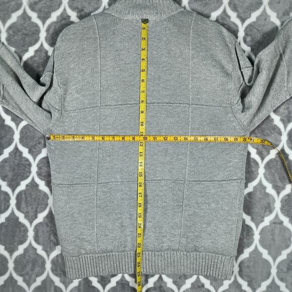 MG Black Label Sweater Jacket Men Size Small Gray Quilted Knit Button Zip - Picture 5 of 9